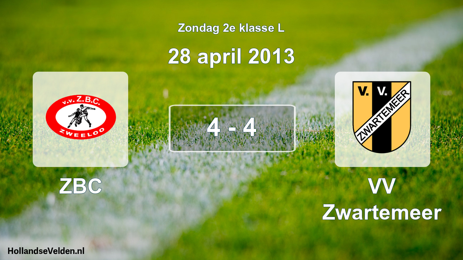 Total number of matches played: ZBC - VV Zwartemeer 4 - 4 (28 April 2013)