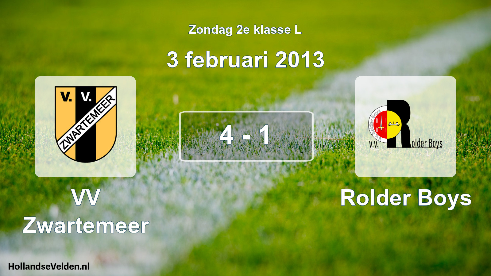 Total number of matches played: VV Zwartemeer - Rolder Boys 4 - 1 (3 February 2013)