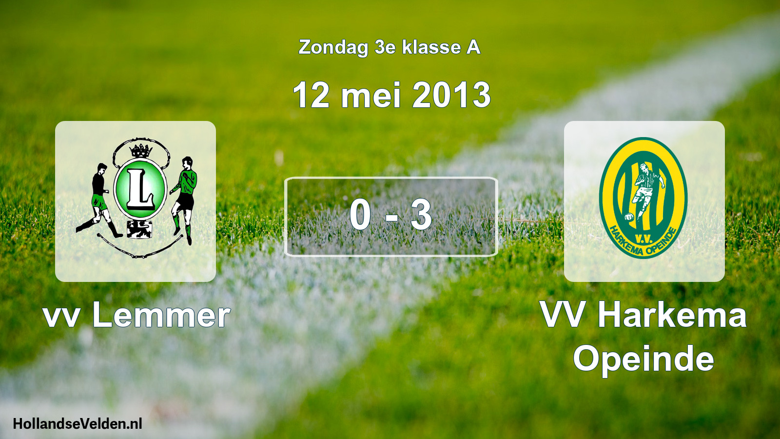 Total number of matches played: vv Lemmer - VV Harkema Opeinde 0 - 3 (12 May 2013)