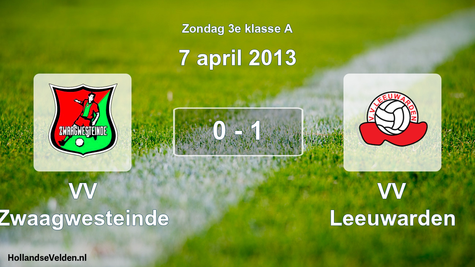 Total number of matches played: VV Zwaagwesteinde - VV Leeuwarden 0 - 1 (7 April 2013)