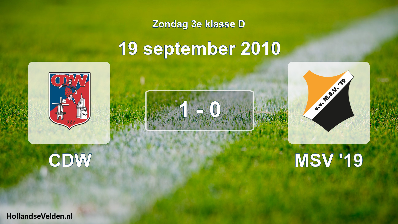 Total number of matches played: CDW - MSV '19 1 - 0 (19 September 2010)