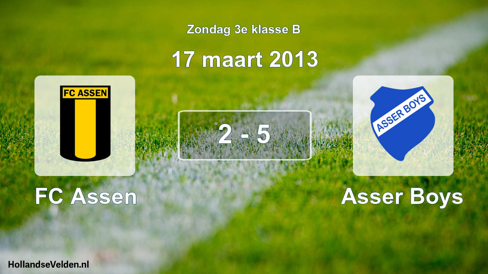 Total number of matches played: FC Assen - Asser Boys 2 - 5 (17 March 2013)