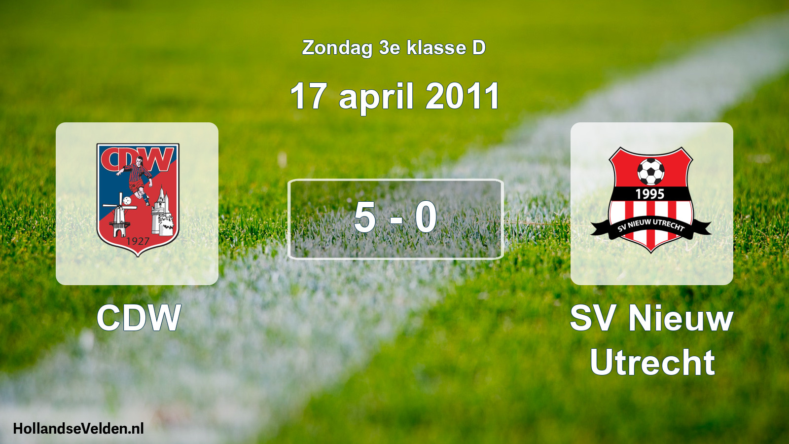 Total number of matches played: CDW - SV Nieuw Utrecht 5 - 0 (17 April 2011)