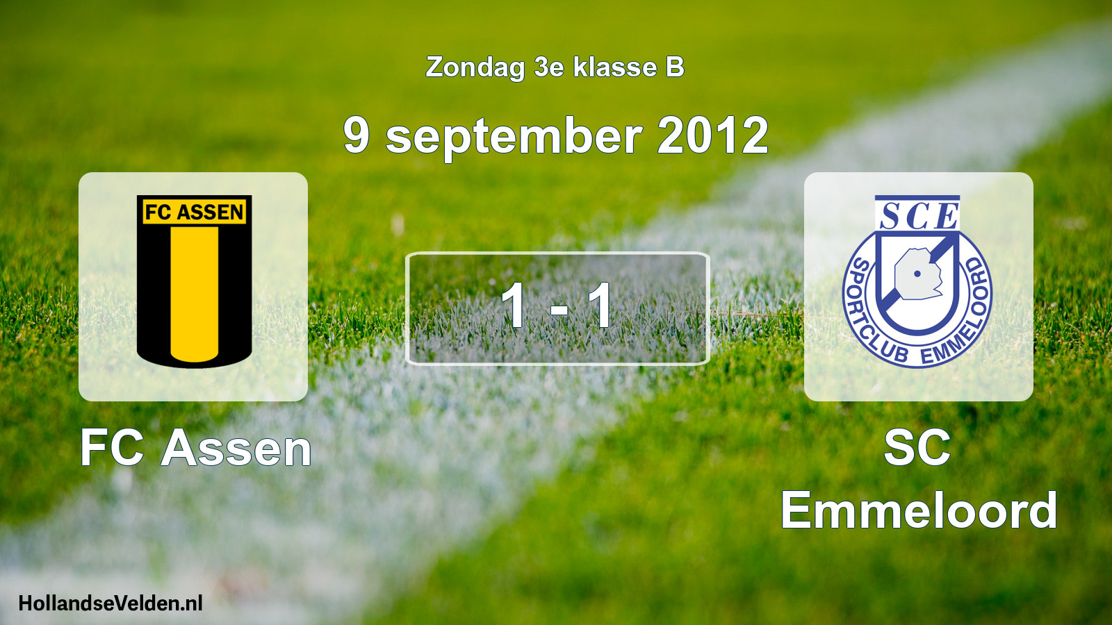 Total number of matches played: FC Assen - SC Emmeloord 1 - 1 (9 September 2012)