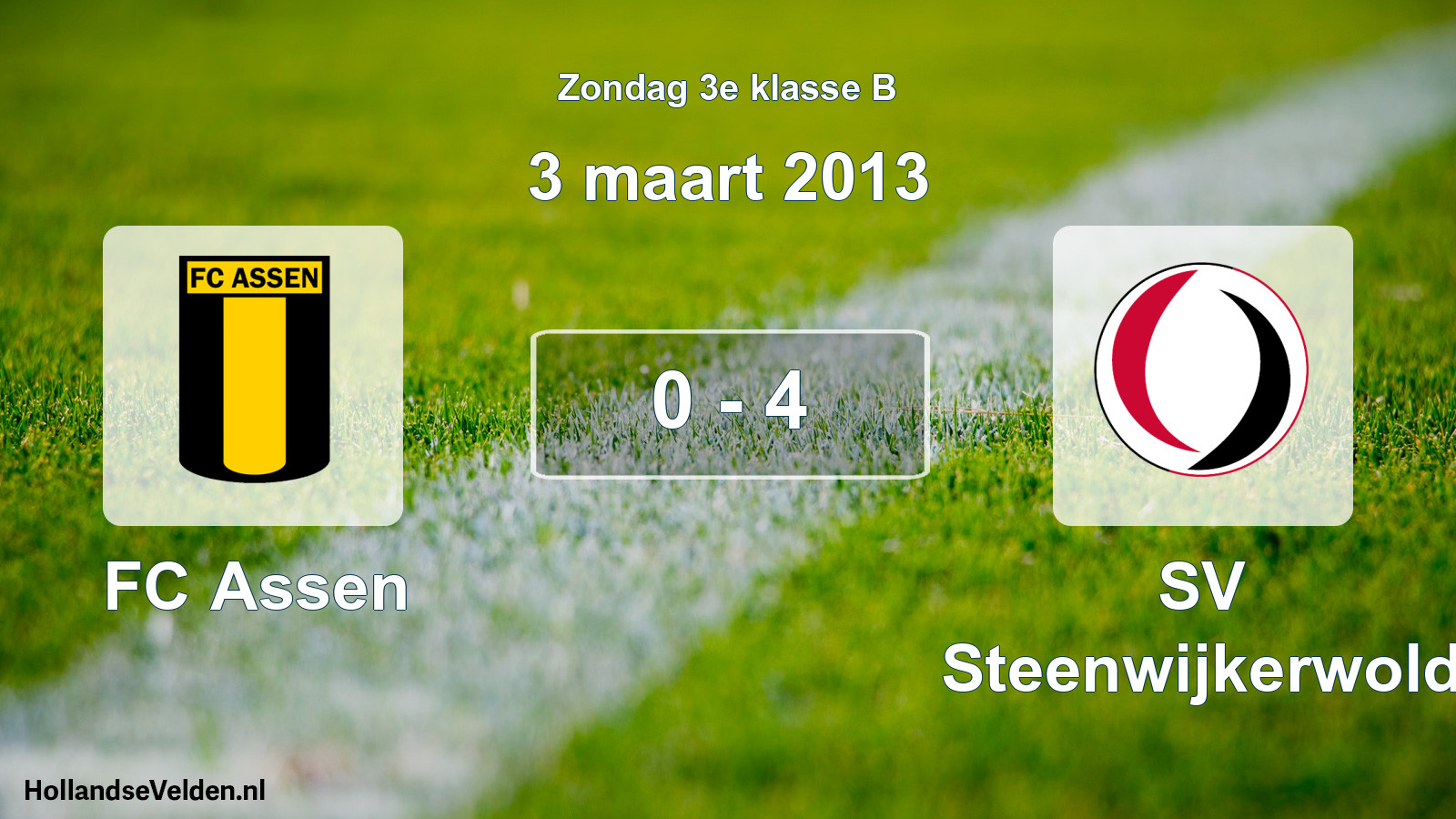 Total number of matches played: FC Assen - SV Steenwijkerwold 0 - 4 (3 March 2013)