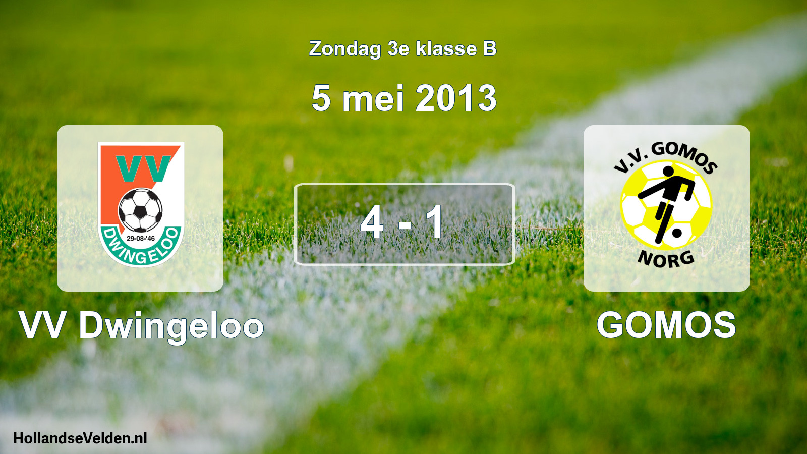 Total number of matches played: VV Dwingeloo - GOMOS 4 - 1 (5 May 2013)