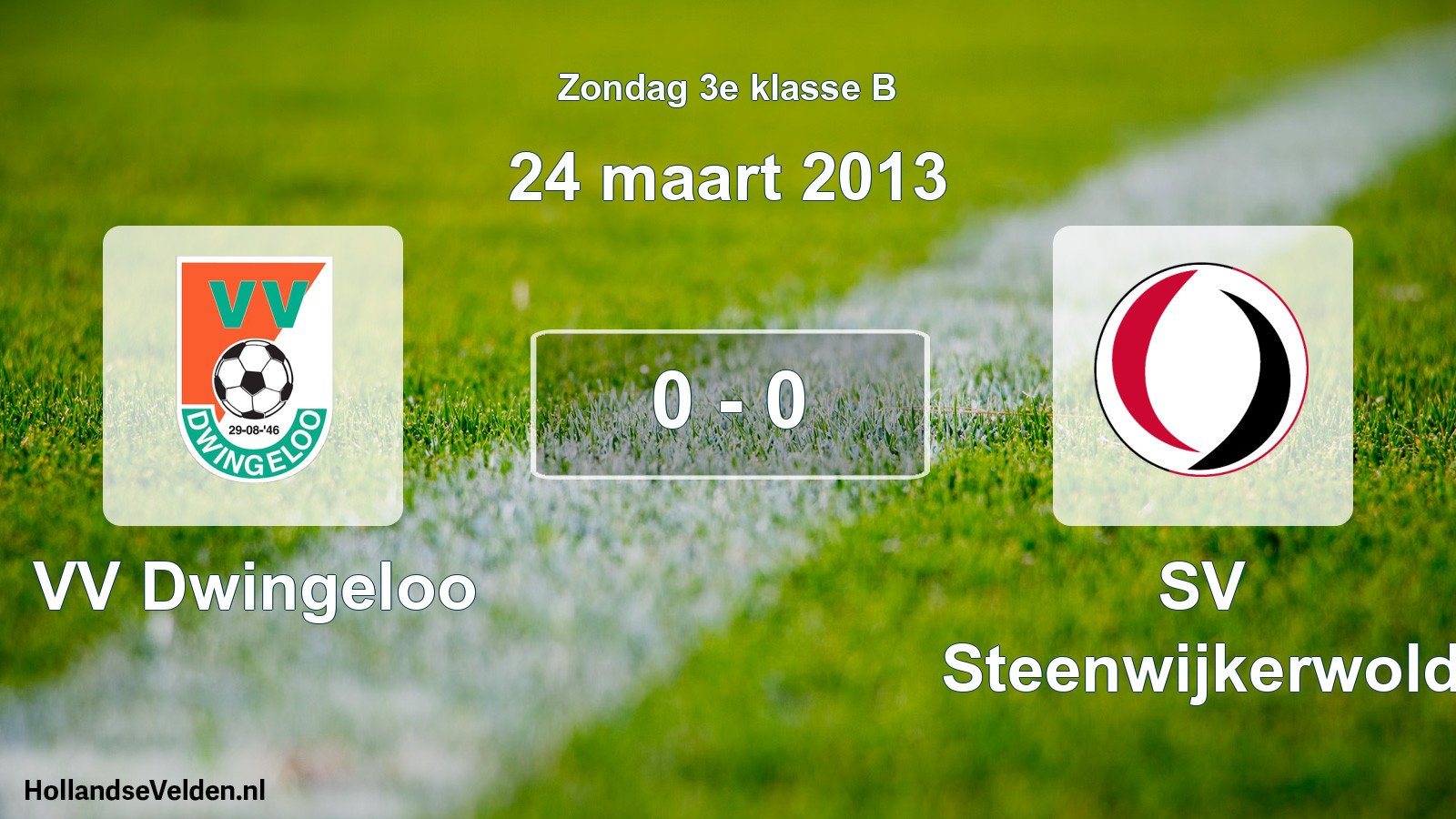 Total number of matches played: VV Dwingeloo - SV Steenwijkerwold 0 - 0 (24 March 2013)