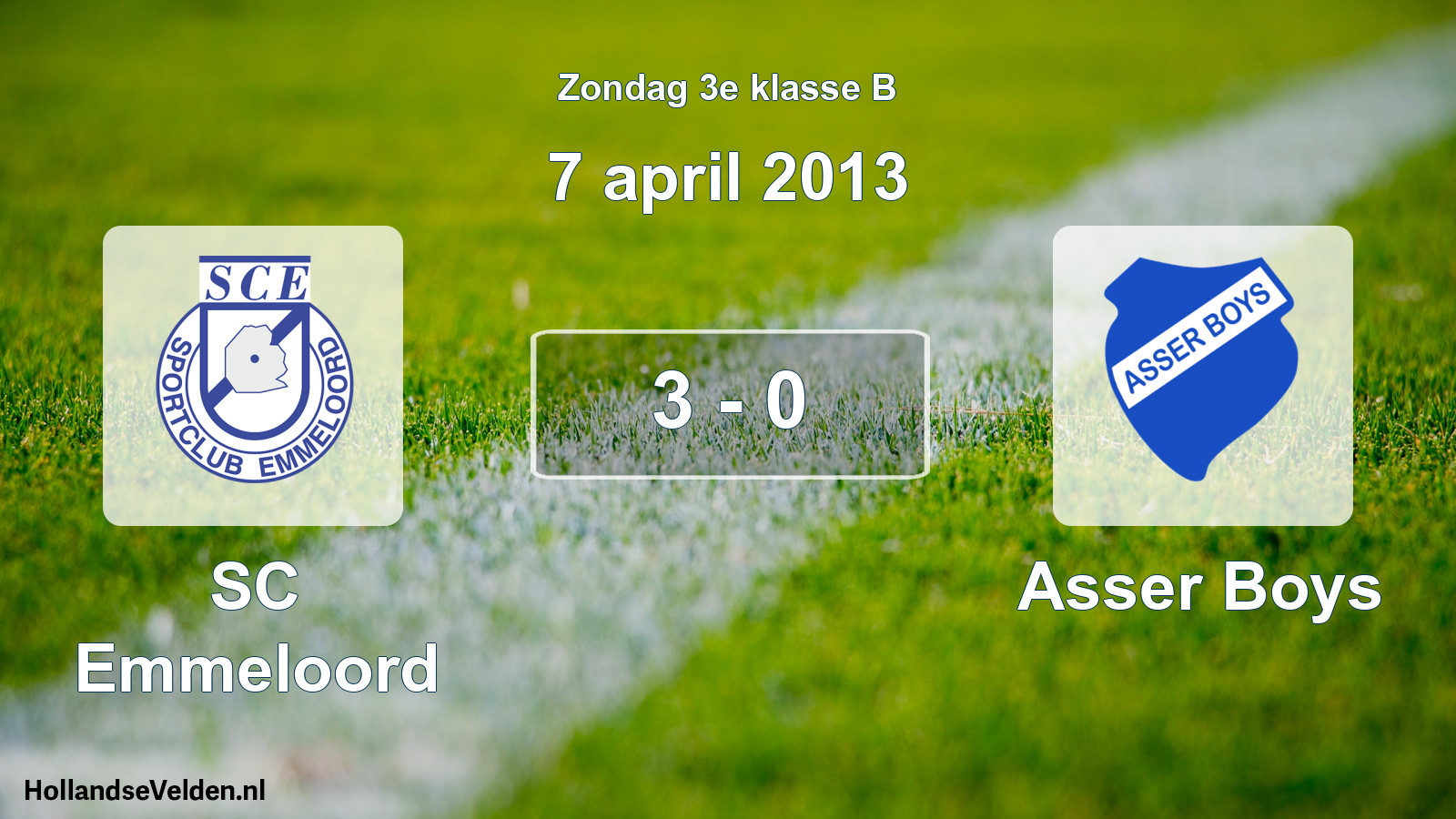 Total number of matches played: SC Emmeloord - Asser Boys 3 - 0 (7 April 2013)