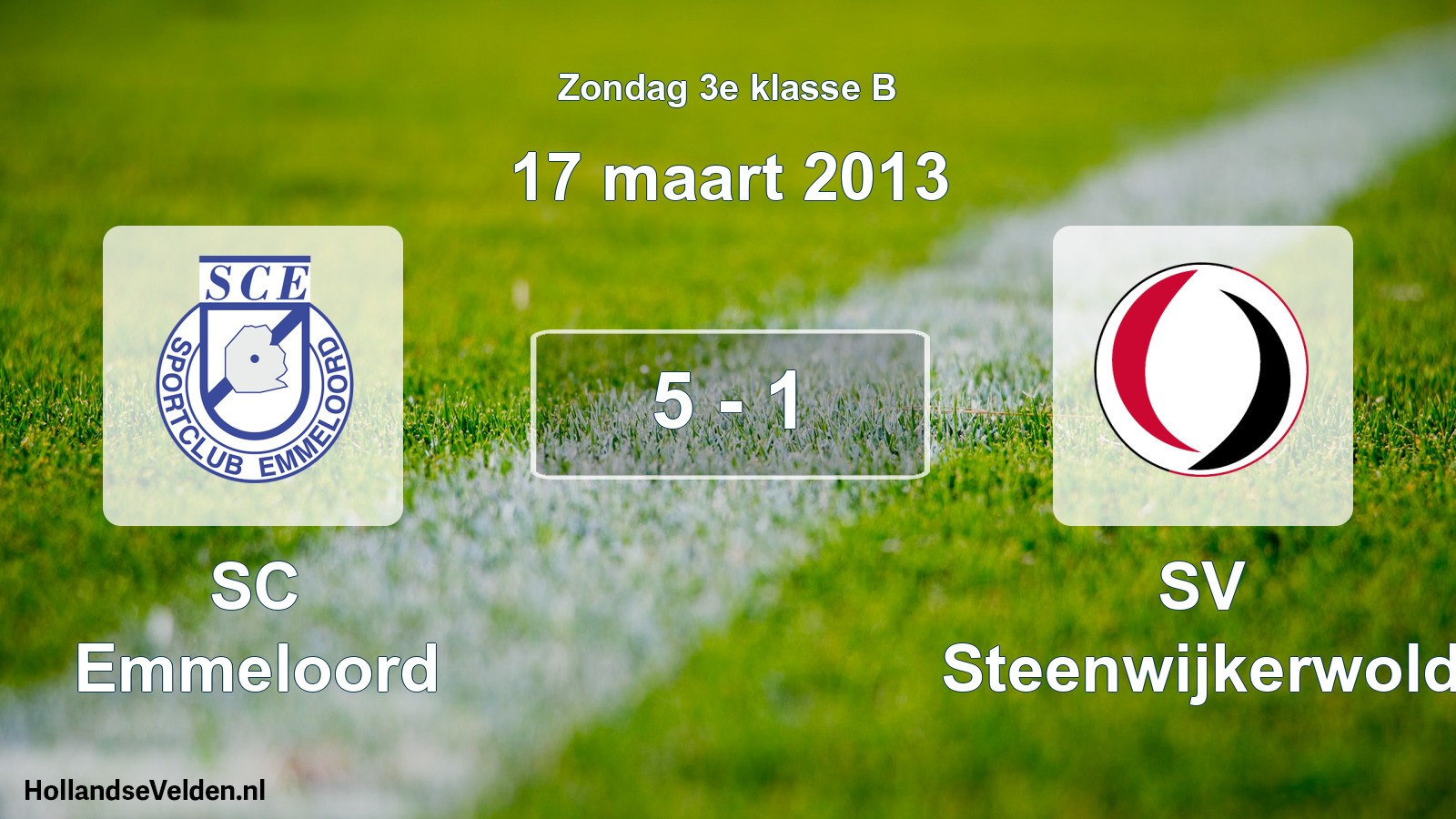 Total number of matches played: SC Emmeloord - SV Steenwijkerwold 5 - 1 (17 March 2013)