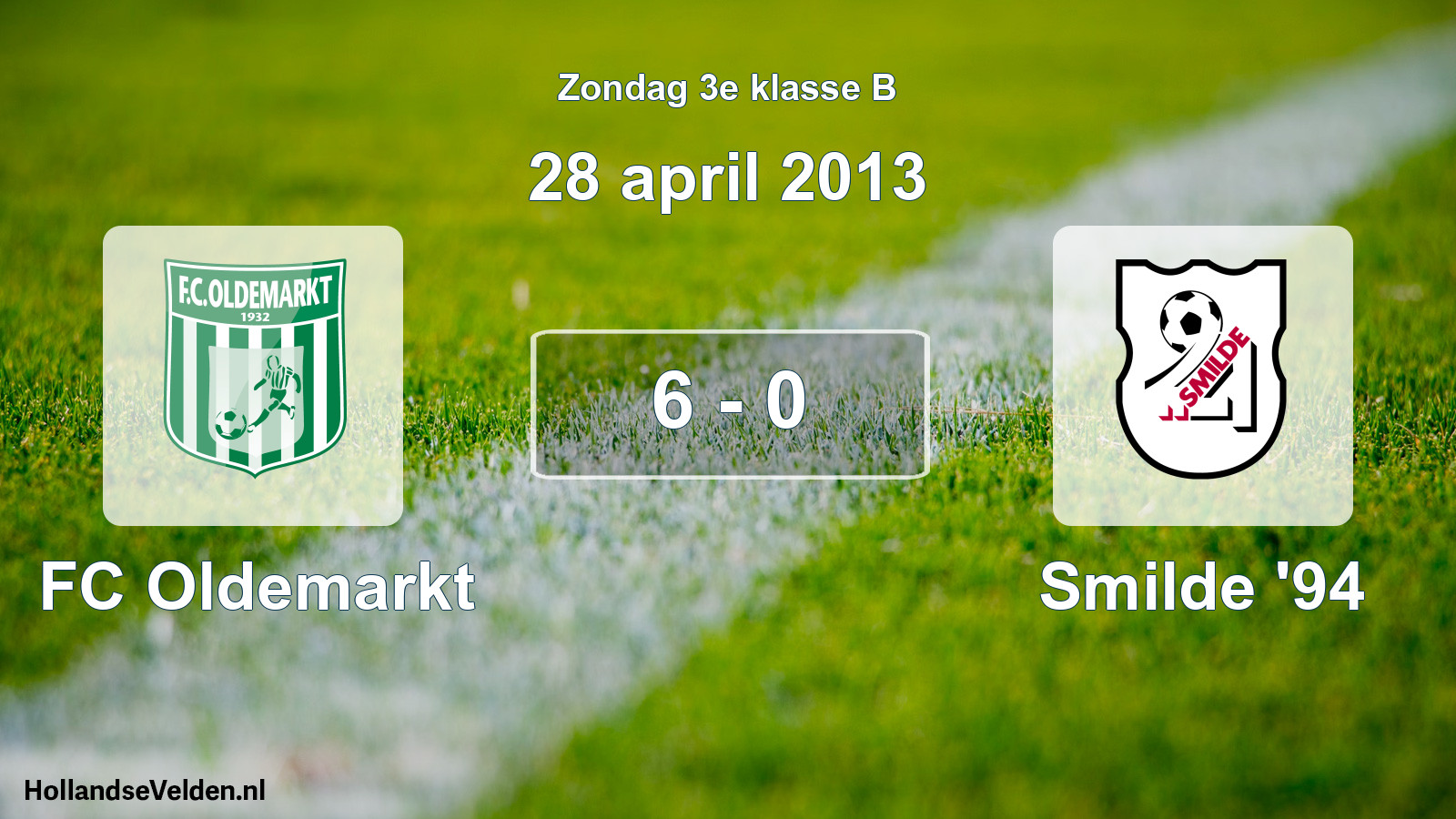 Total number of matches played: FC Oldemarkt - Smilde '94 6 - 0 (28 April 2013)