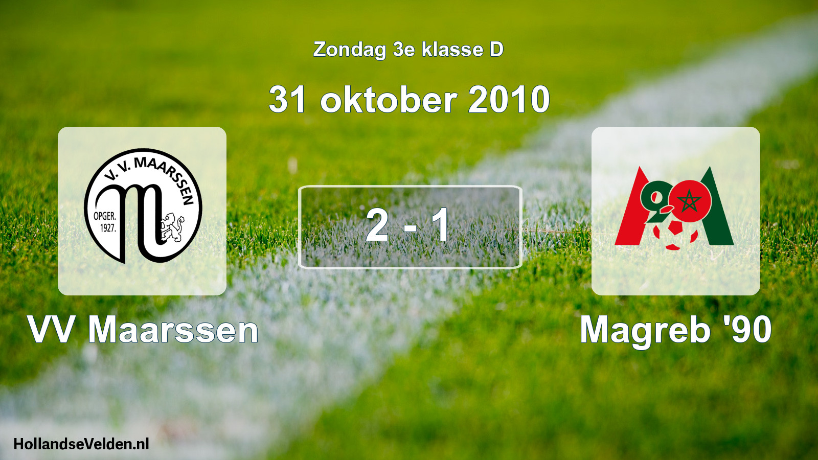 Total number of matches played: VV Maarssen - Magreb '90 2 - 1 (31 October 2010)