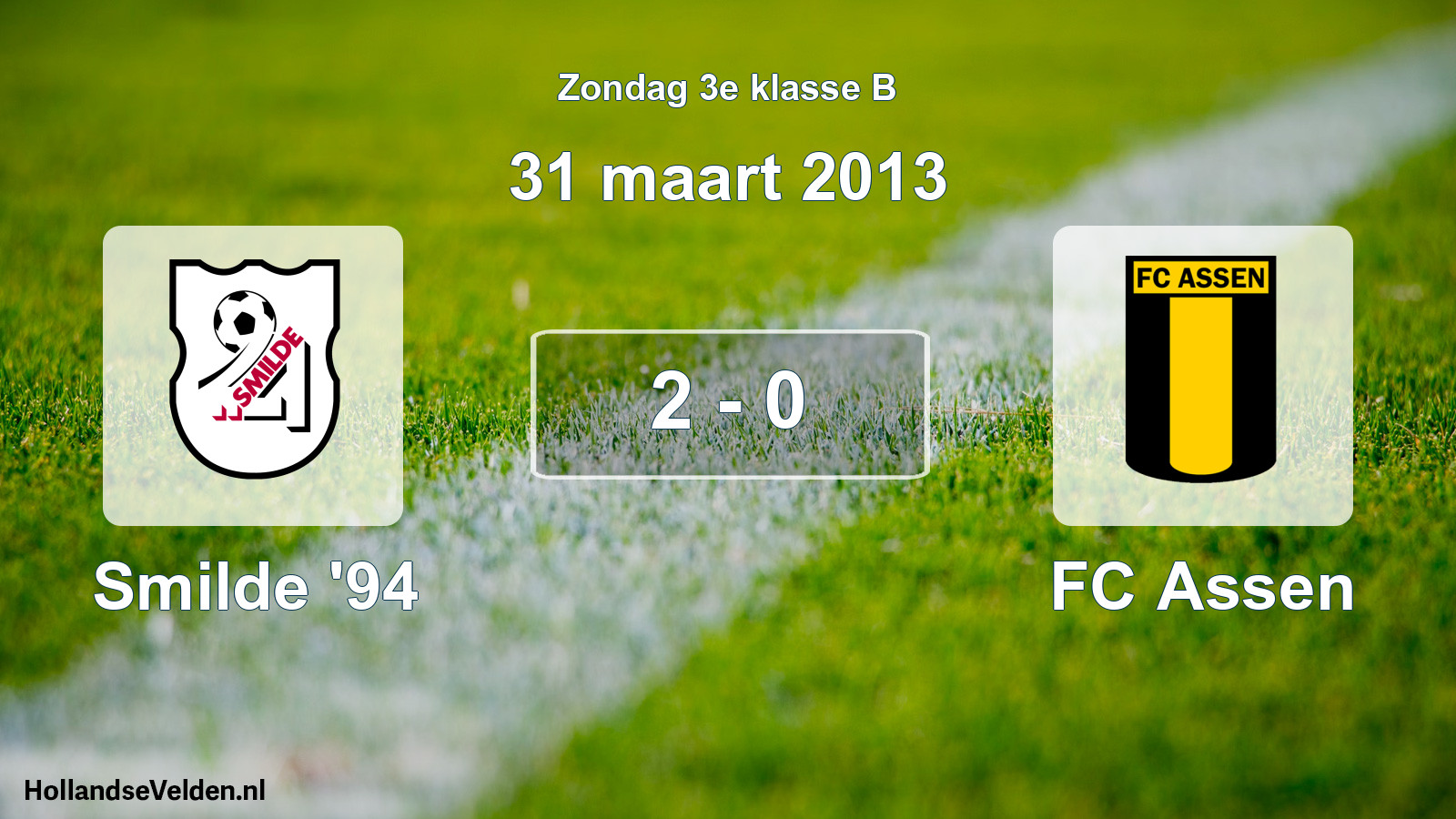 Total number of matches played: Smilde '94 - FC Assen 2 - 0 (31 March 2013)