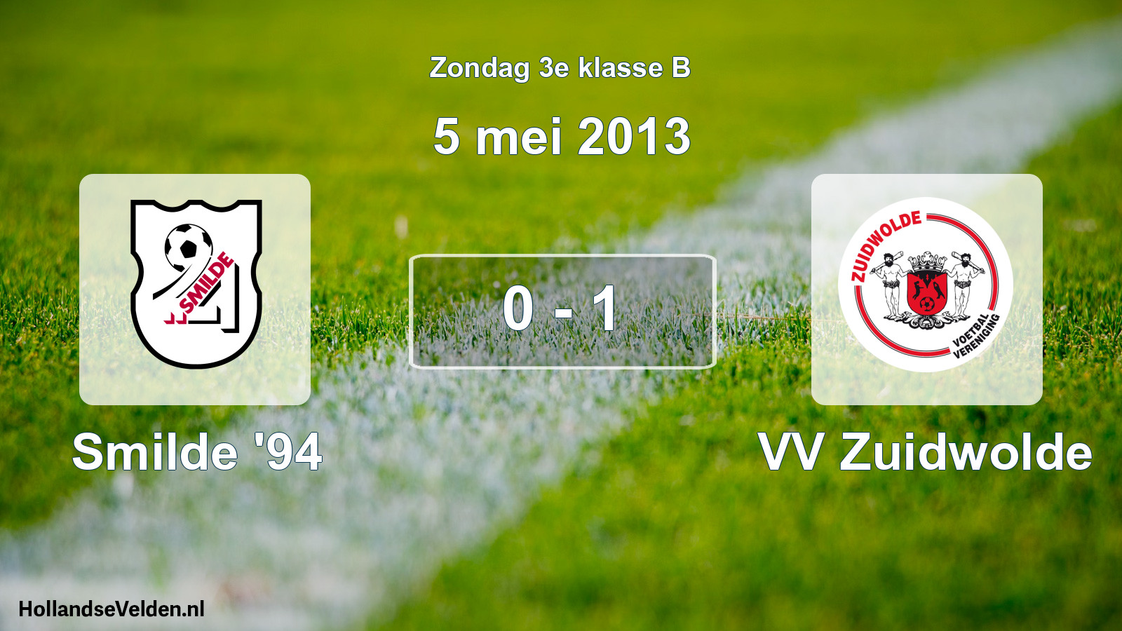 Total number of matches played: Smilde '94 - VV Zuidwolde 0 - 1 (5 May 2013)