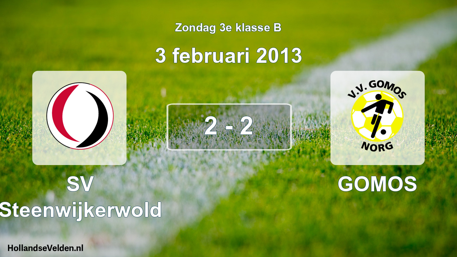Total number of matches played: SV Steenwijkerwold - GOMOS 2 - 2 (3 February 2013)