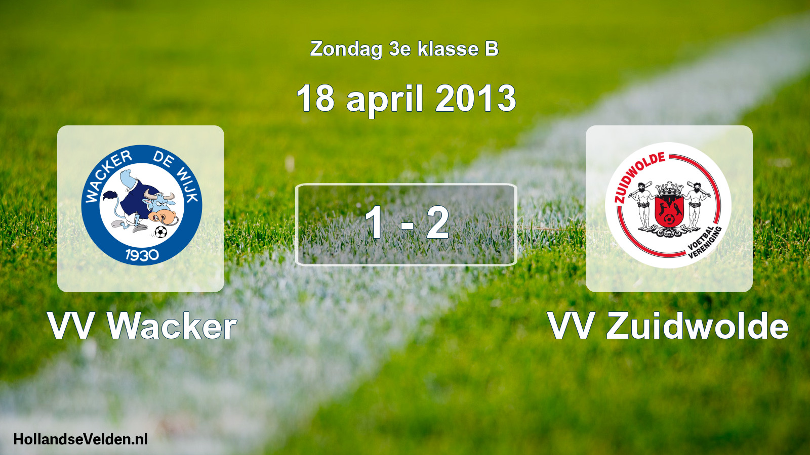 Total number of matches played: VV Wacker - VV Zuidwolde 1 - 2 (18 April 2013)