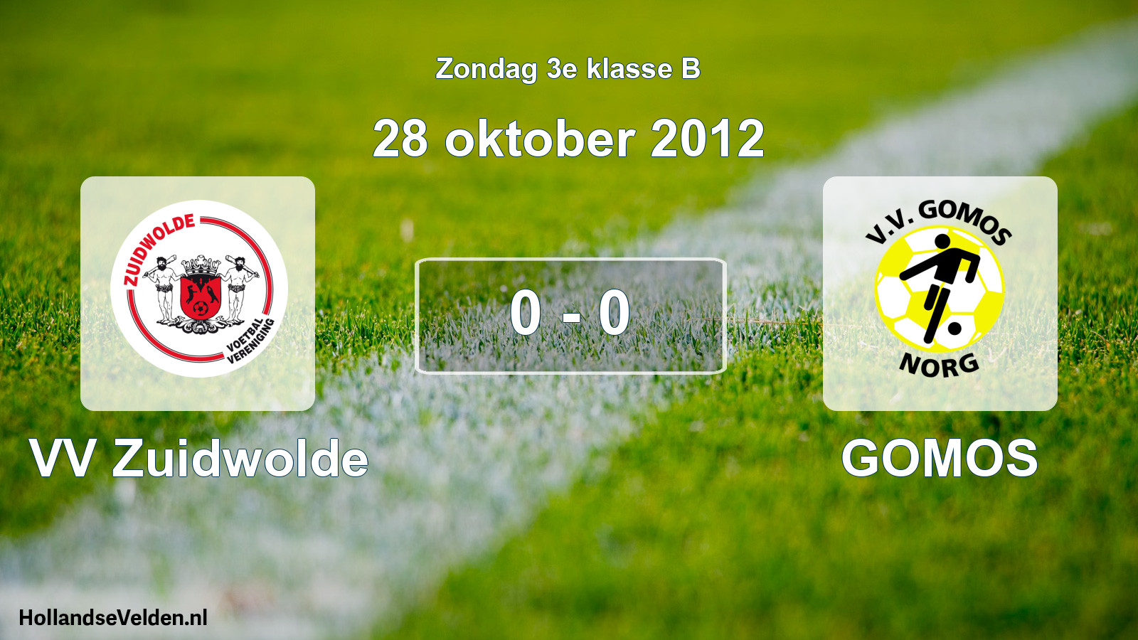Total number of matches played: VV Zuidwolde - GOMOS 0 - 0 (28 October 2012)