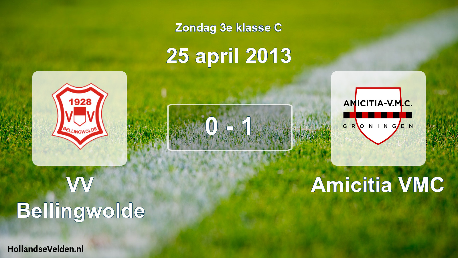 Total number of matches played: VV Bellingwolde - Amicitia VMC 0 - 1 (25 April 2013)