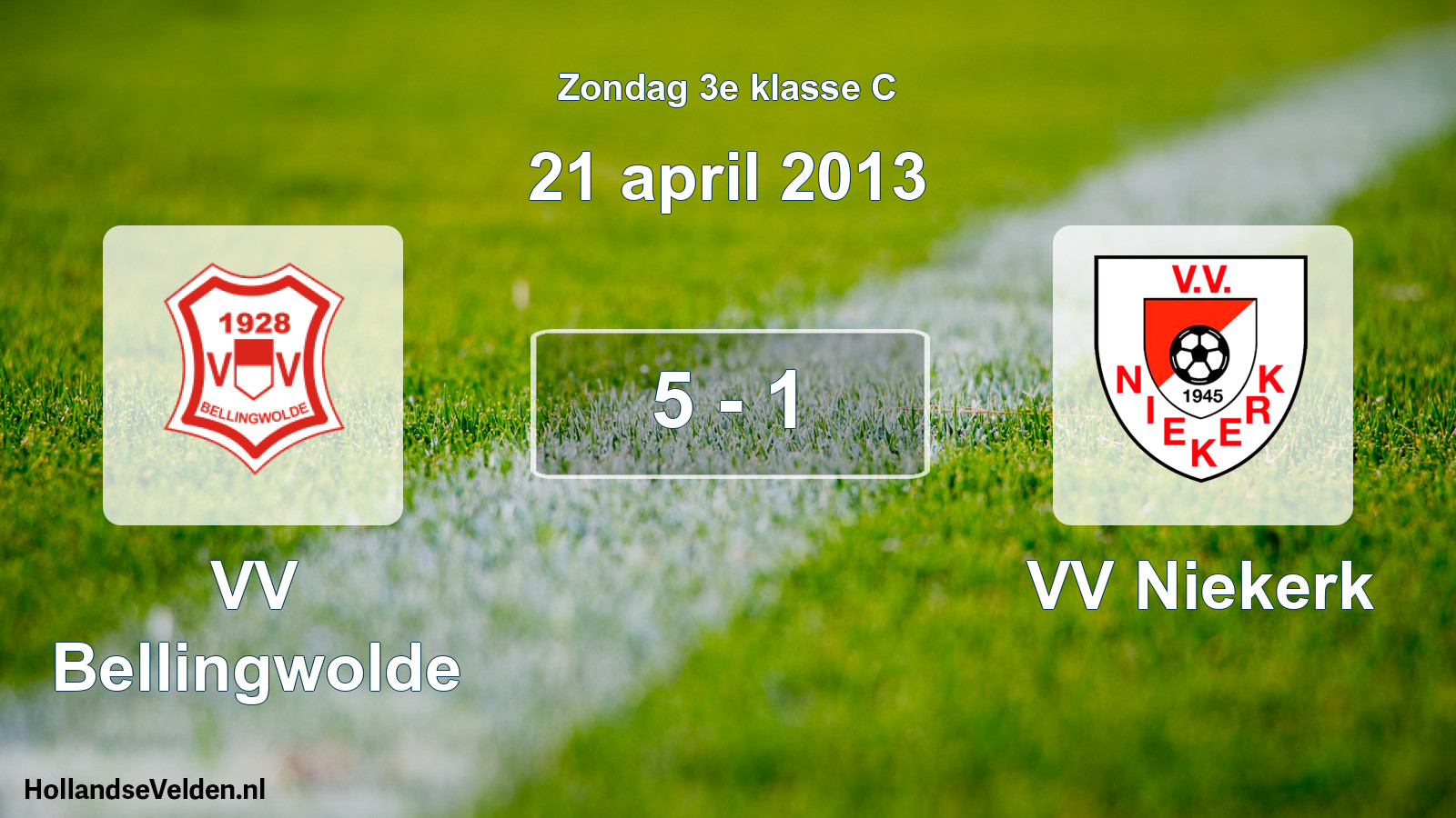 Total number of matches played: VV Bellingwolde - VV Niekerk 5 - 1 (21 April 2013)