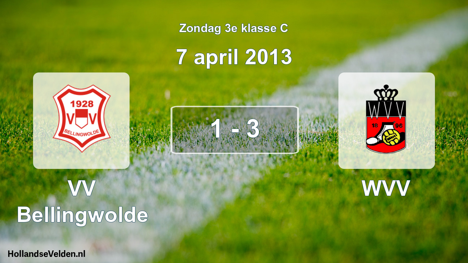 Total number of matches played: VV Bellingwolde - WVV 1 - 3 (7 April 2013)