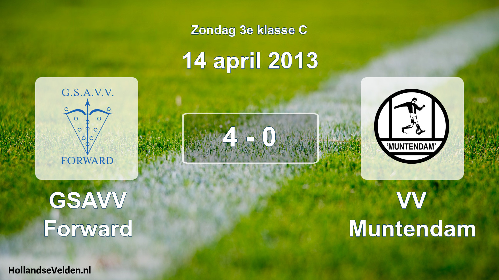 Total number of matches played: GSAVV Forward - VV Muntendam 4 - 0 (14 April 2013)