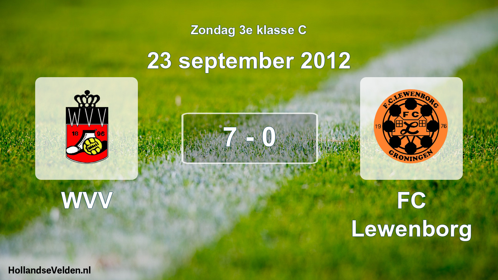 Total number of matches played: WVV - FC Lewenborg 7 - 0 (23 September 2012)