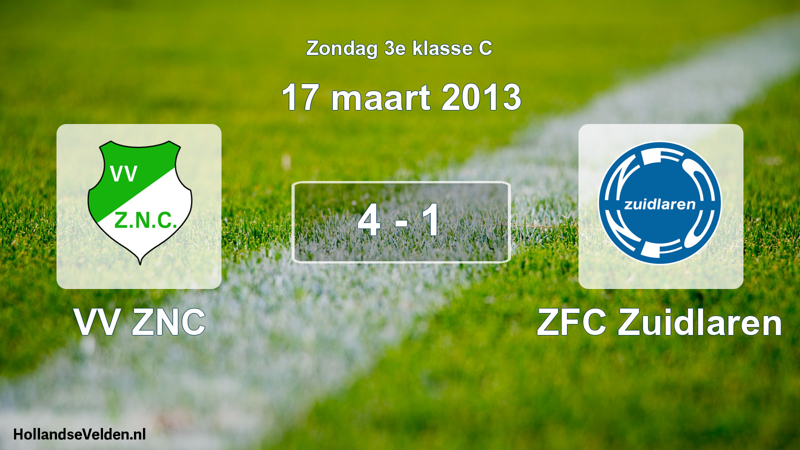 Total number of matches played: VV ZNC - ZFC Zuidlaren 4 - 1 (17 March 2013)