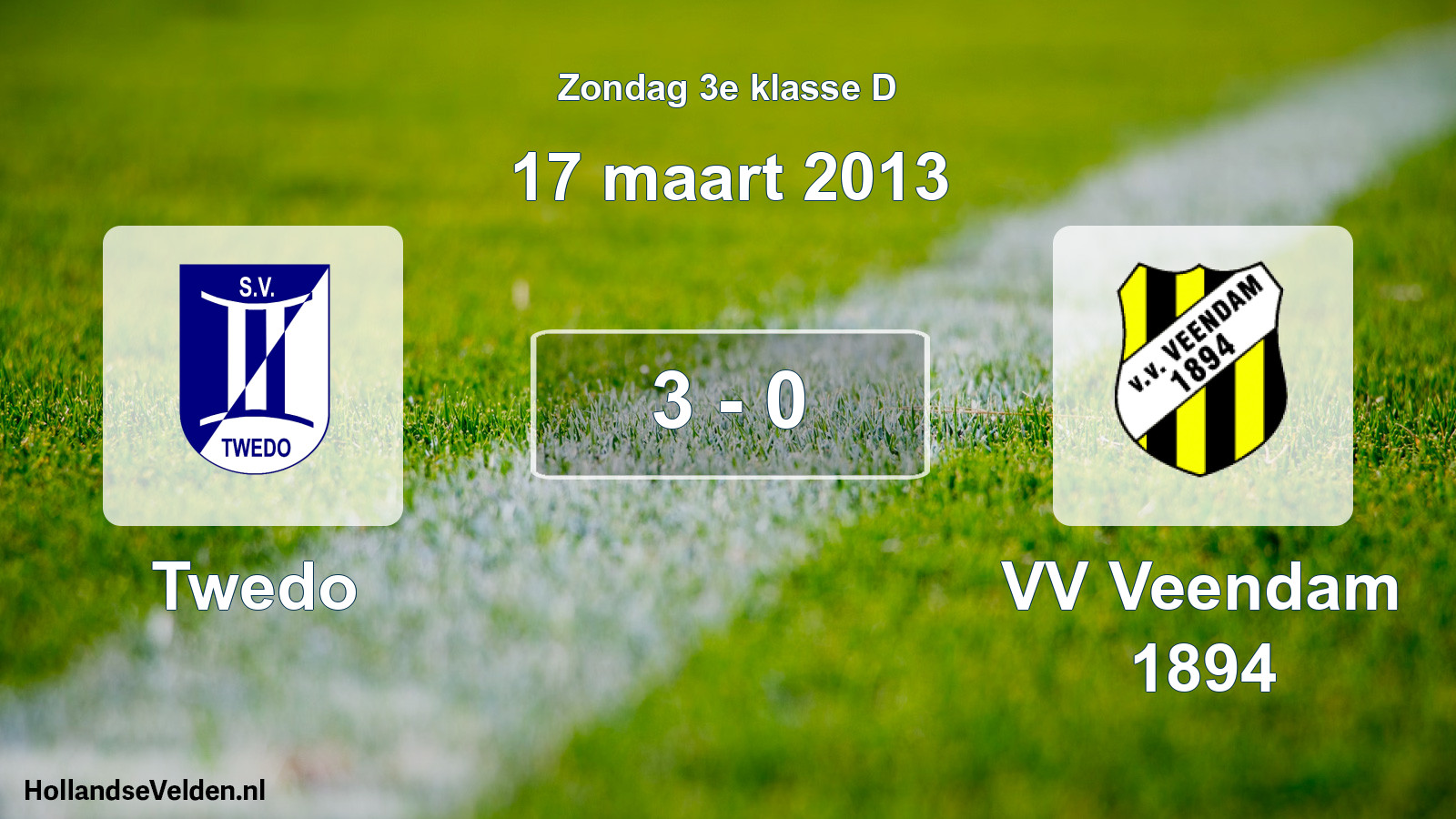 Total number of matches played: Twedo - VV Veendam 1894 3 - 0 (17 March 2013)
