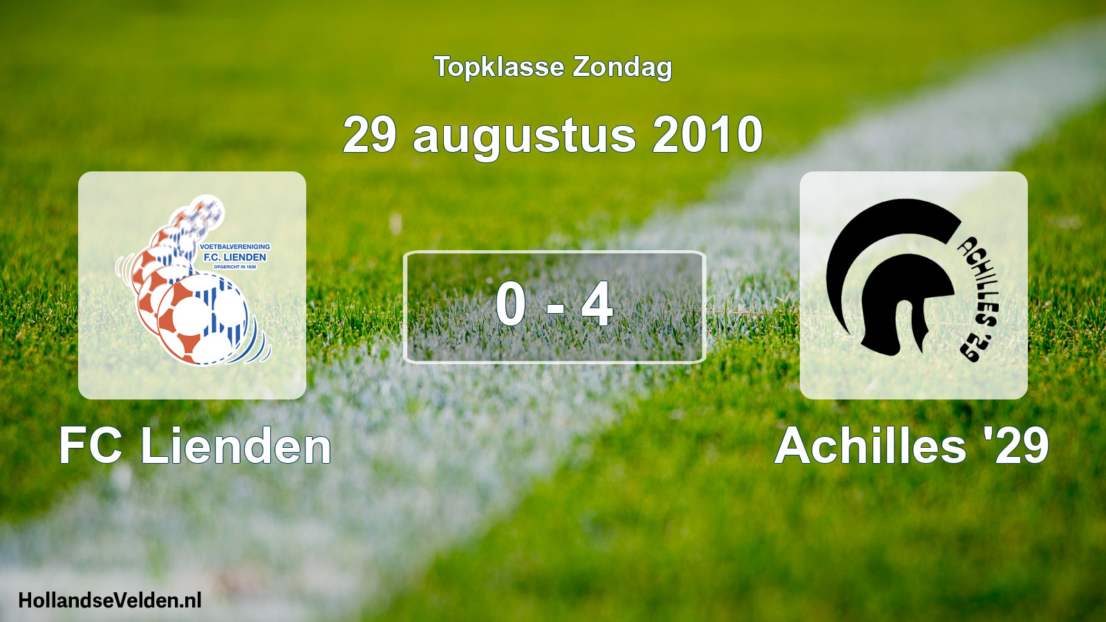 Total number of matches played: FC Lienden - Achilles '29 0 - 4 (29 August 2010)