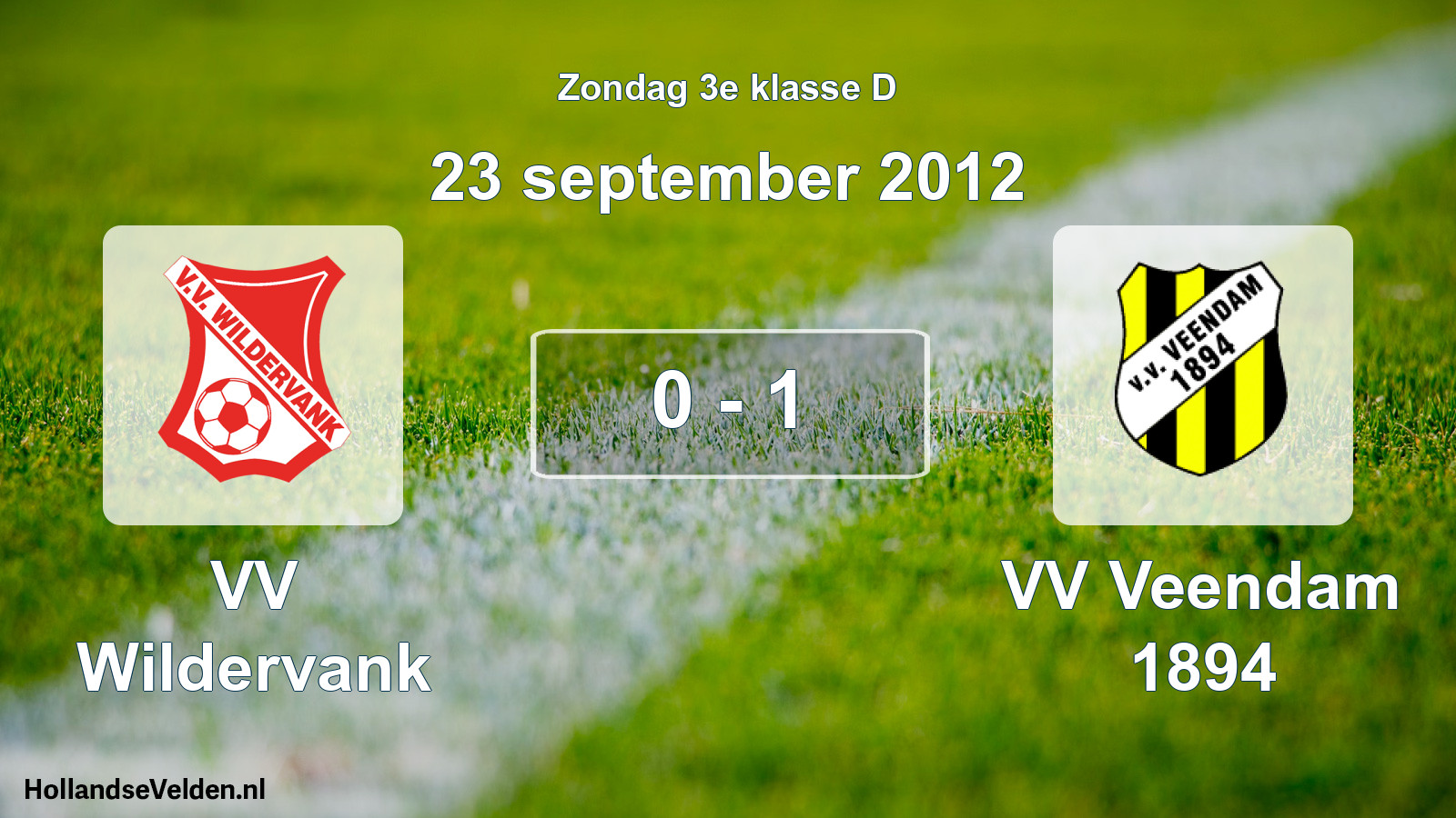Total number of matches played: VV Wildervank - VV Veendam 1894 0 - 1 (23 September 2012)