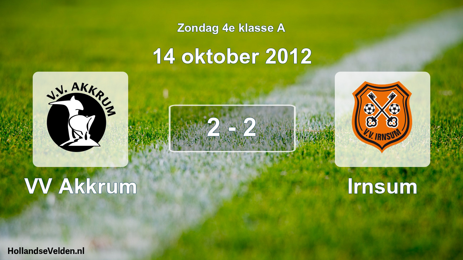Total number of matches played: VV Akkrum - Irnsum 2 - 2 (14 October 2012)