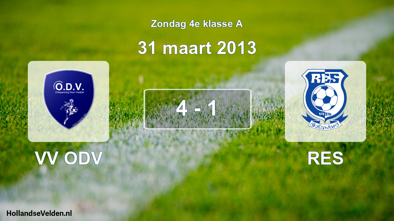 Total number of matches played: VV ODV - RES 4 - 1 (31 March 2013)
