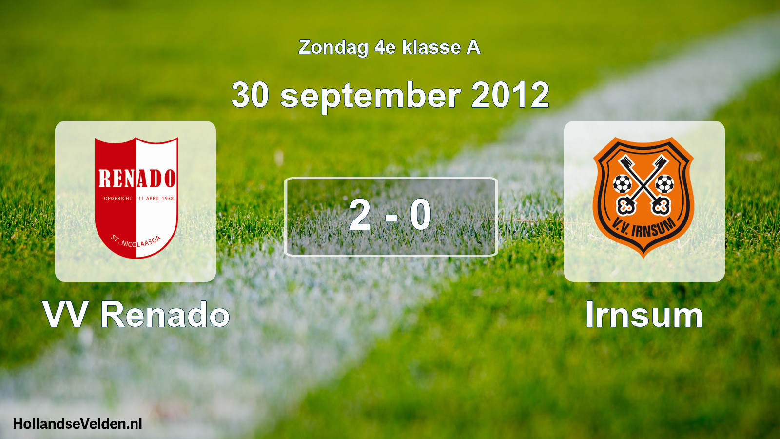 Total number of matches played: VV Renado - Irnsum 2 - 0 (30 September 2012)