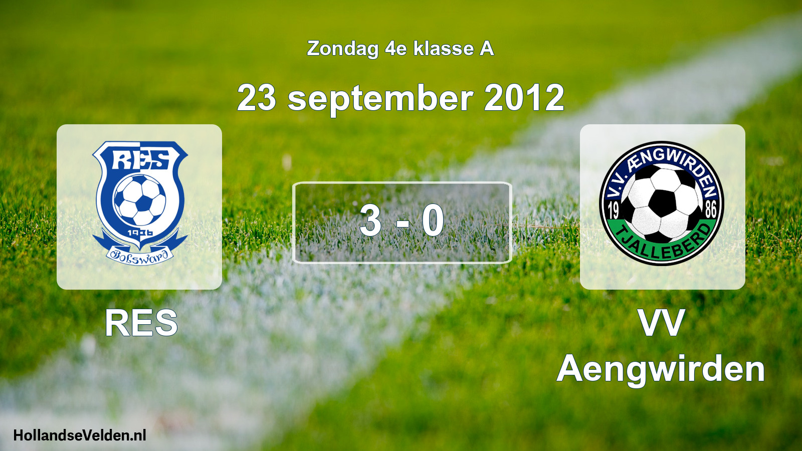 Total number of matches played: RES - VV Aengwirden 3 - 0 (23 September 2012)