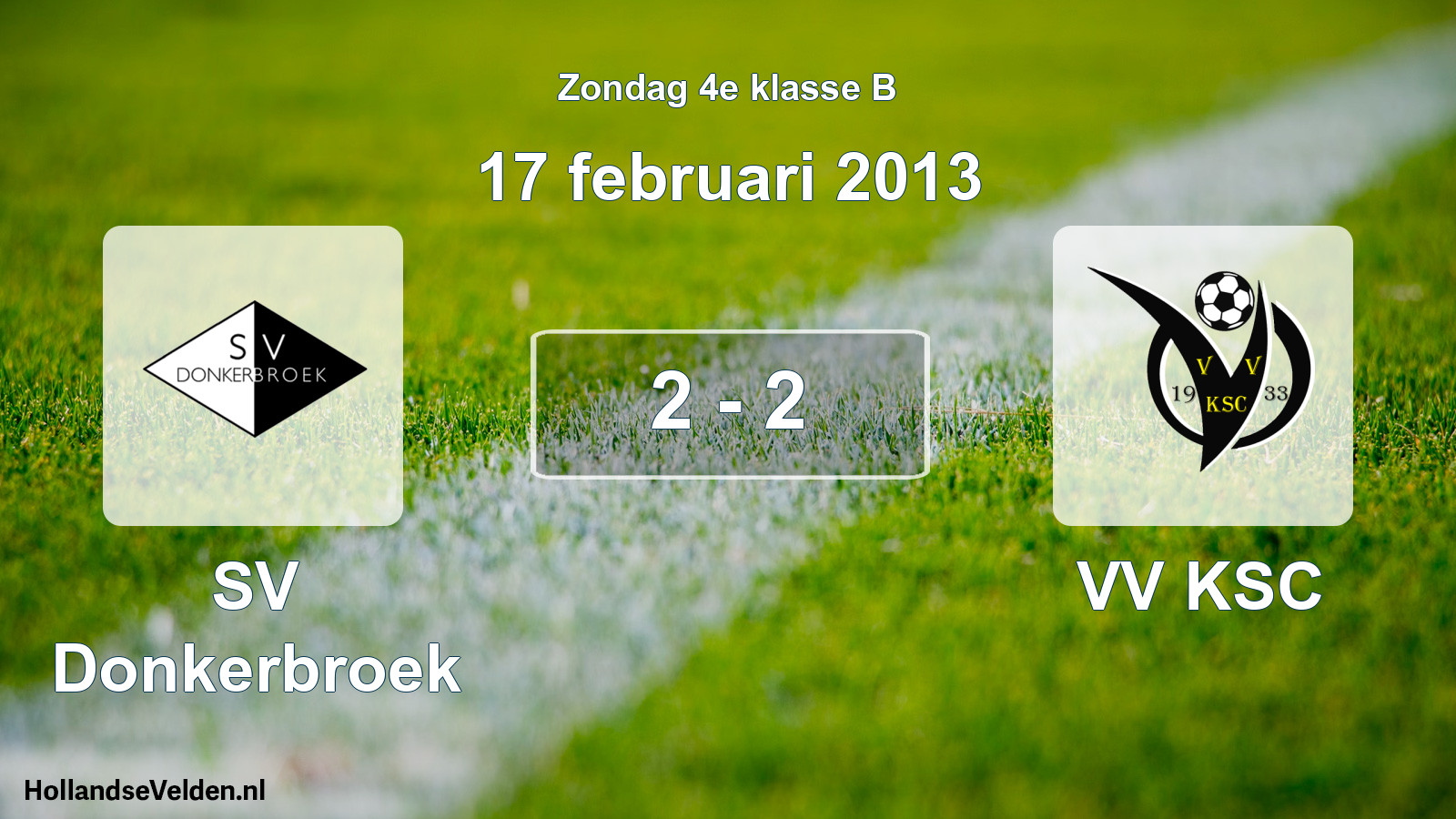Total number of matches played: SV Donkerbroek - VV KSC 2 - 2 (17 February 2013)