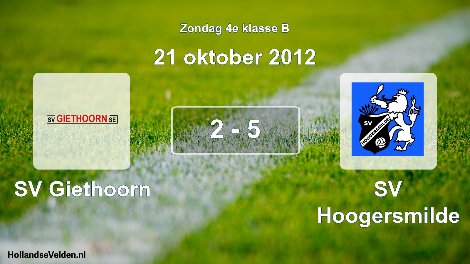 Total number of matches played: SV Giethoorn - SV Hoogersmilde 2 - 5 (21 October 2012)
