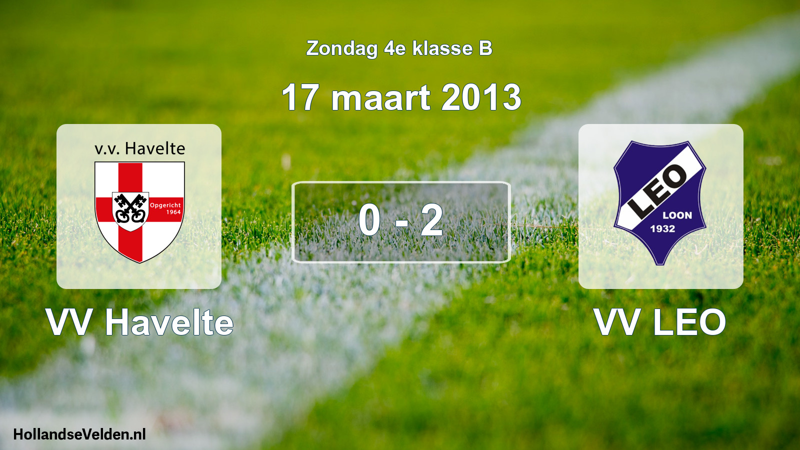 Total number of matches played: VV Havelte - VV LEO 0 - 2 (17 March 2013)