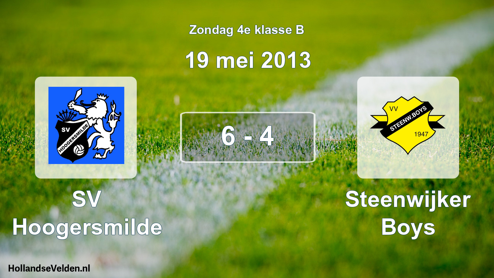 Total number of matches played: SV Hoogersmilde - Steenwijker Boys 6 - 4 (19 May 2013)