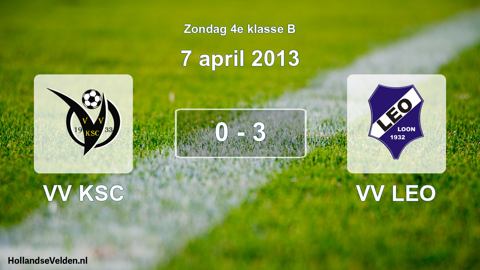 Total number of matches played: VV KSC - VV LEO 0 - 3 (7 April 2013)