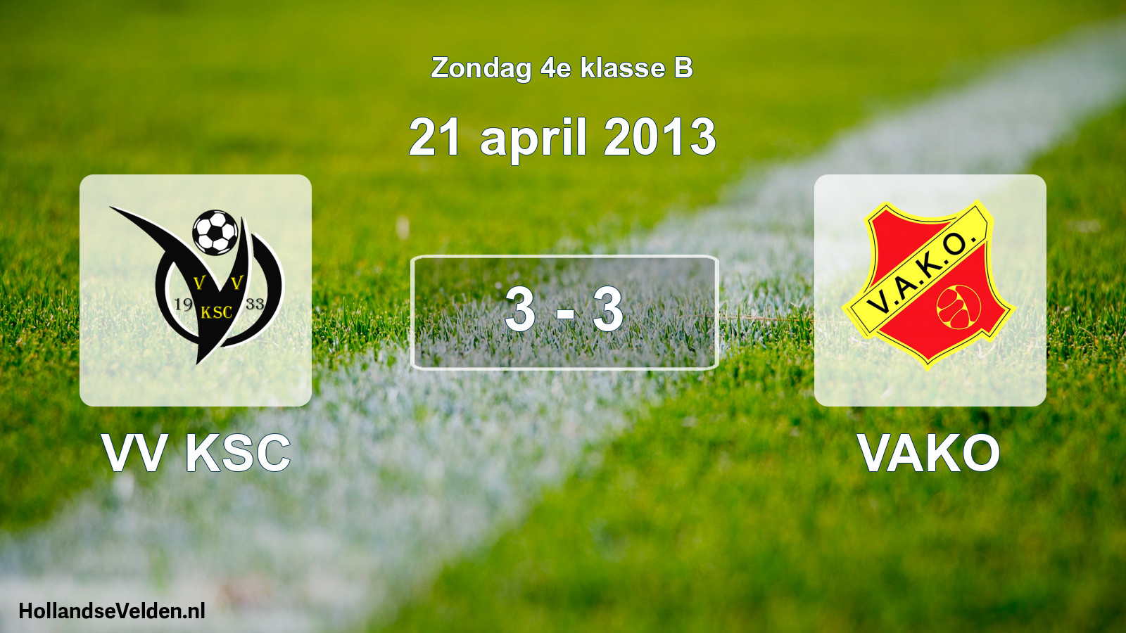 Total number of matches played: VV KSC - VAKO 3 - 3 (21 April 2013)