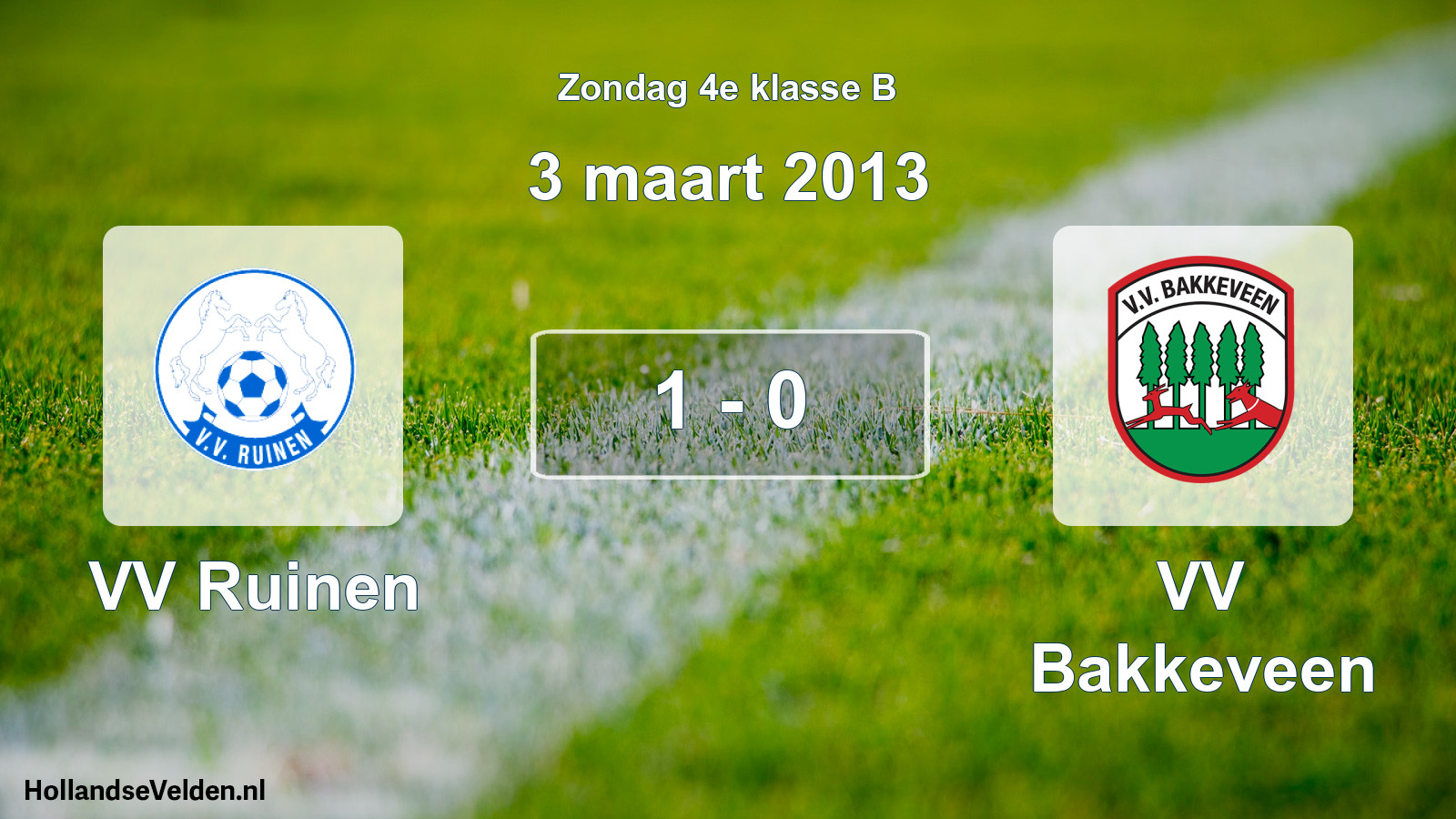 Total number of matches played: VV Ruinen - VV Bakkeveen 1 - 0 (3 March 2013)