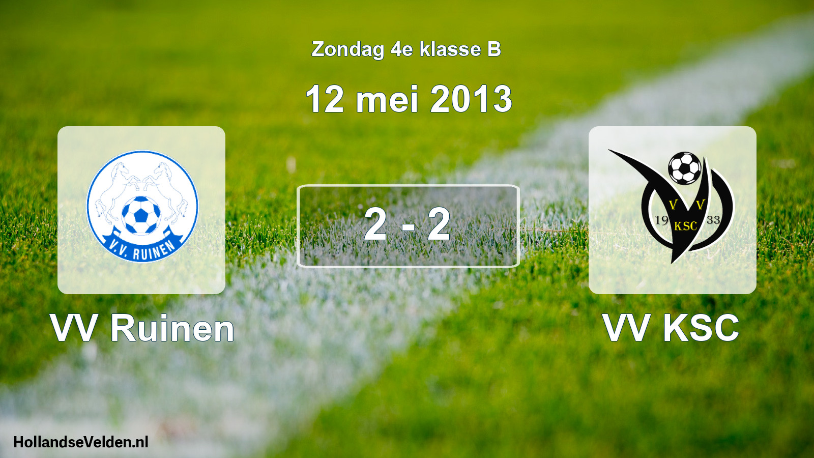 Total number of matches played: VV Ruinen - VV KSC 2 - 2 (12 May 2013)