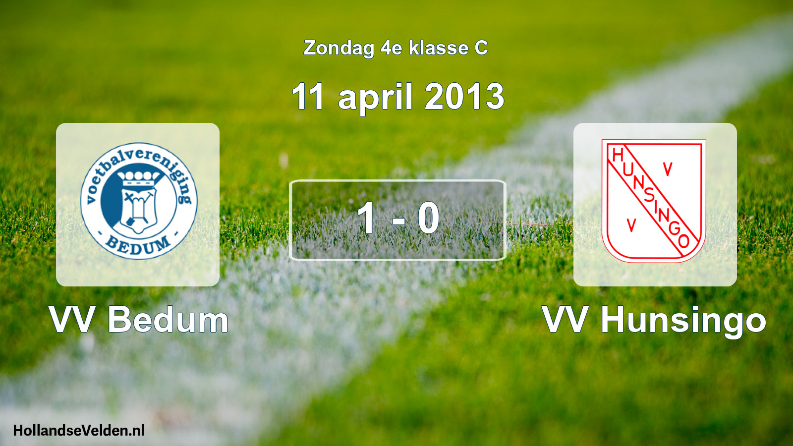 Total number of matches played: VV Bedum - VV Hunsingo 1 - 0 (11 April 2013)