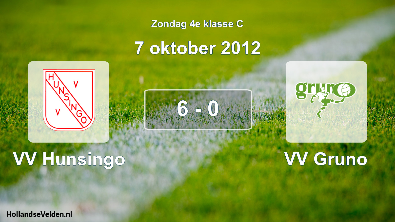 Total number of matches played: VV Hunsingo - VV Gruno 6 - 0 (7 October 2012)