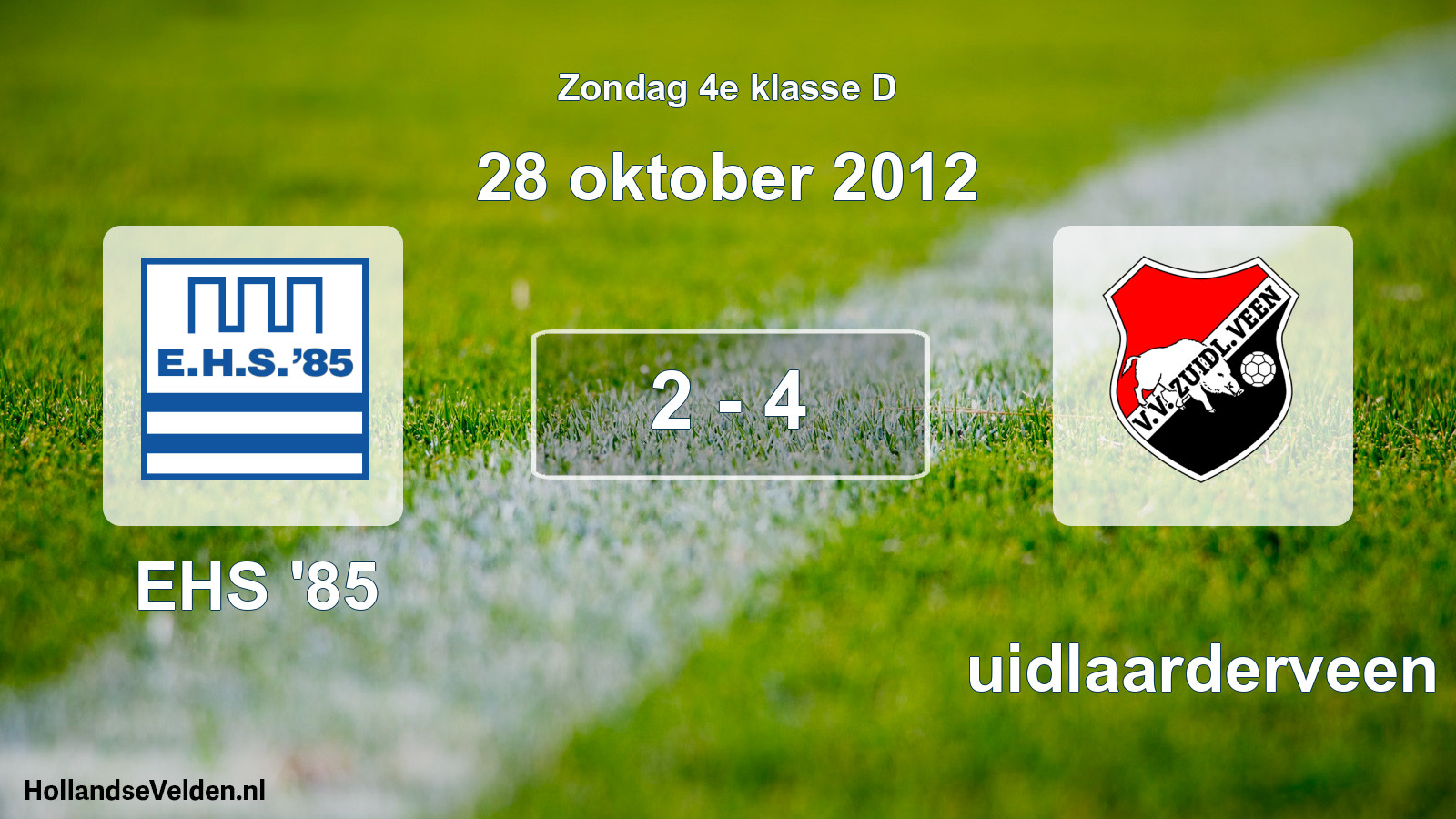 Total number of matches played: EHS '85 - Zuidlaarderveen 2 - 4 (28 October 2012)