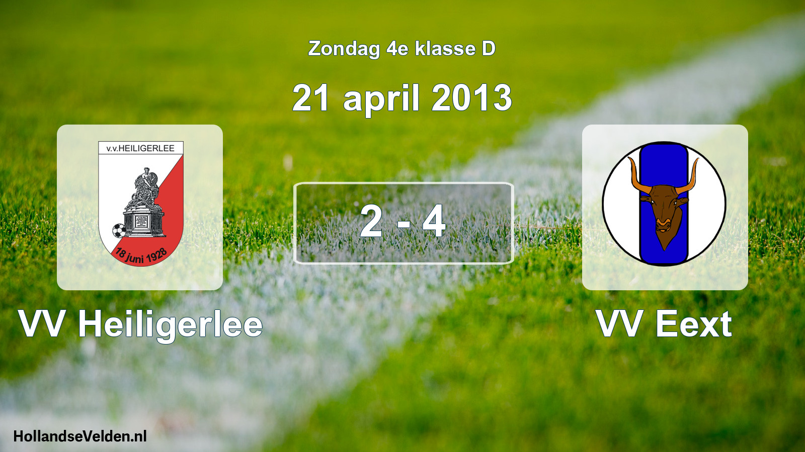 Total number of matches played: VV Heiligerlee - VV Eext 2 - 4 (21 April 2013)