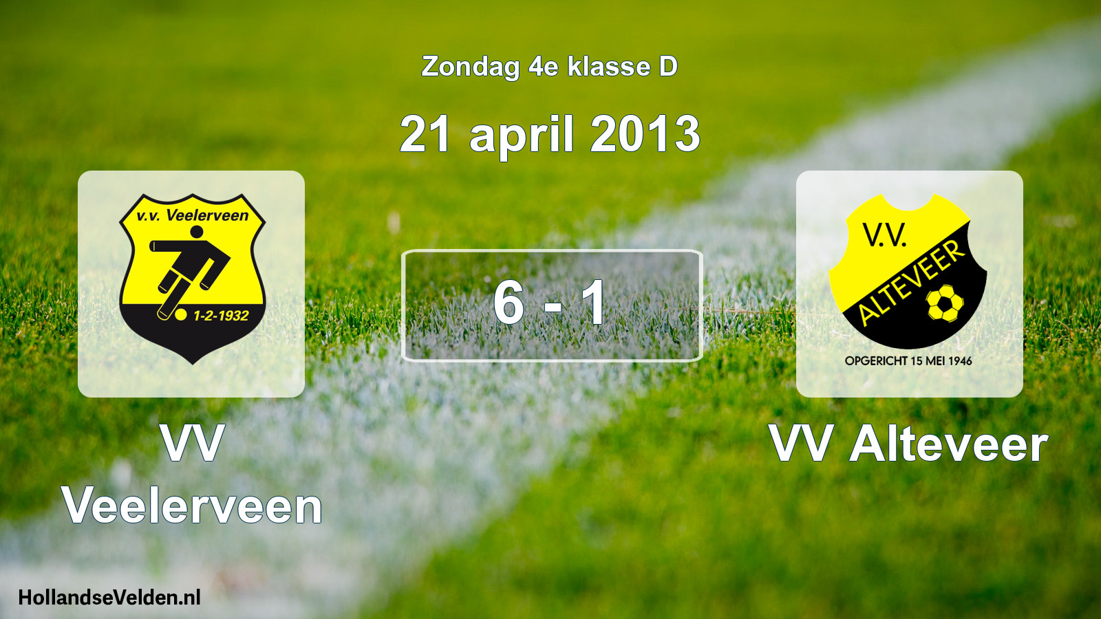 Total number of matches played: VV Veelerveen - VV Alteveer 6 - 1 (21 April 2013)