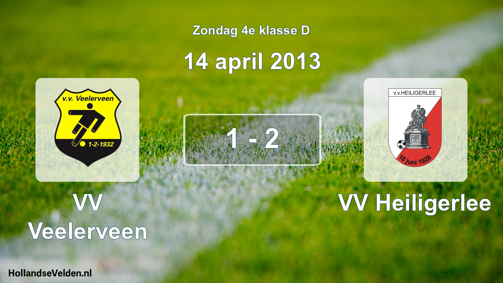 Total number of matches played: VV Veelerveen - VV Heiligerlee 1 - 2 (14 April 2013)