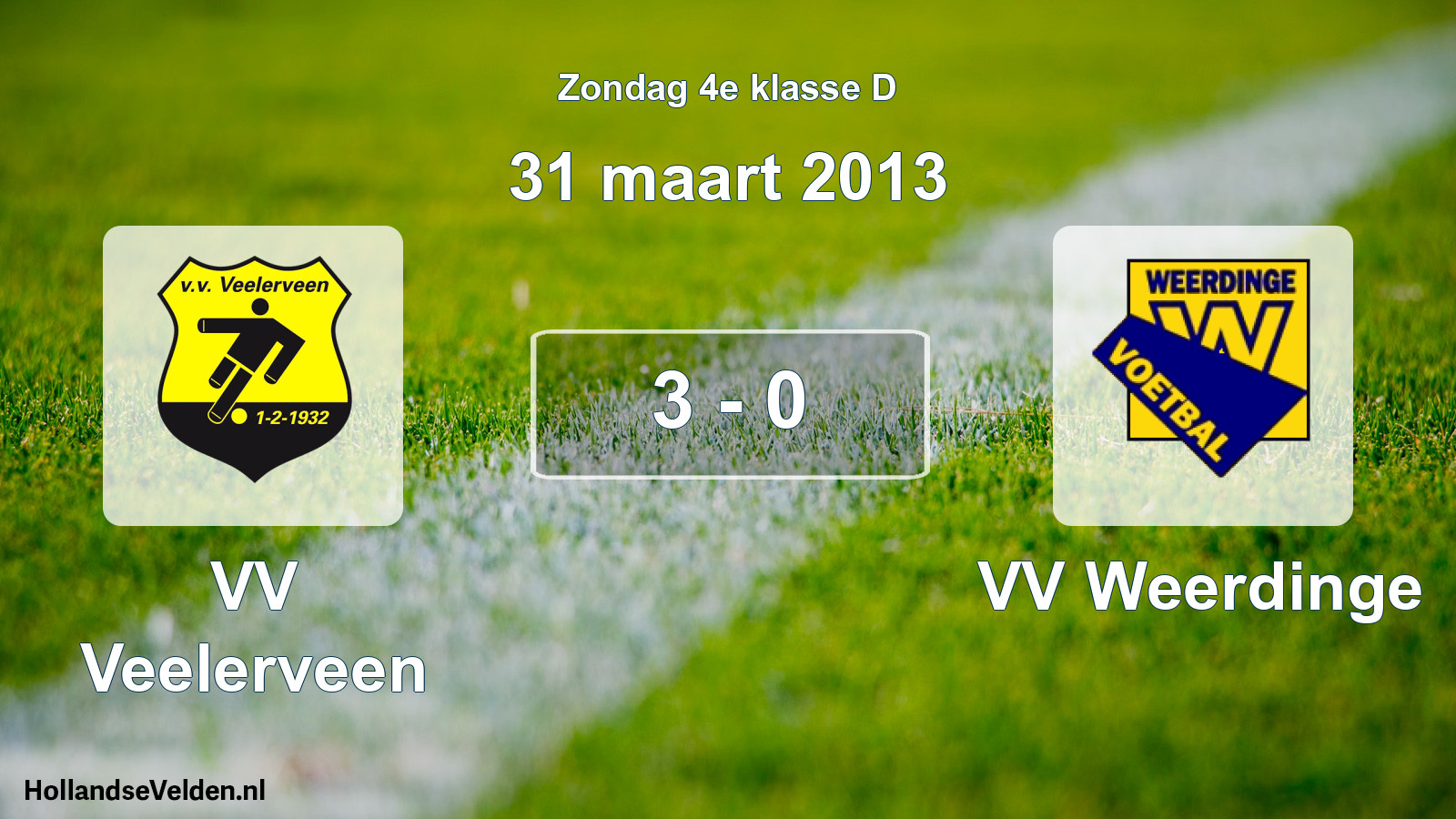 Total number of matches played: VV Veelerveen - VV Weerdinge 3 - 0 (31 March 2013)