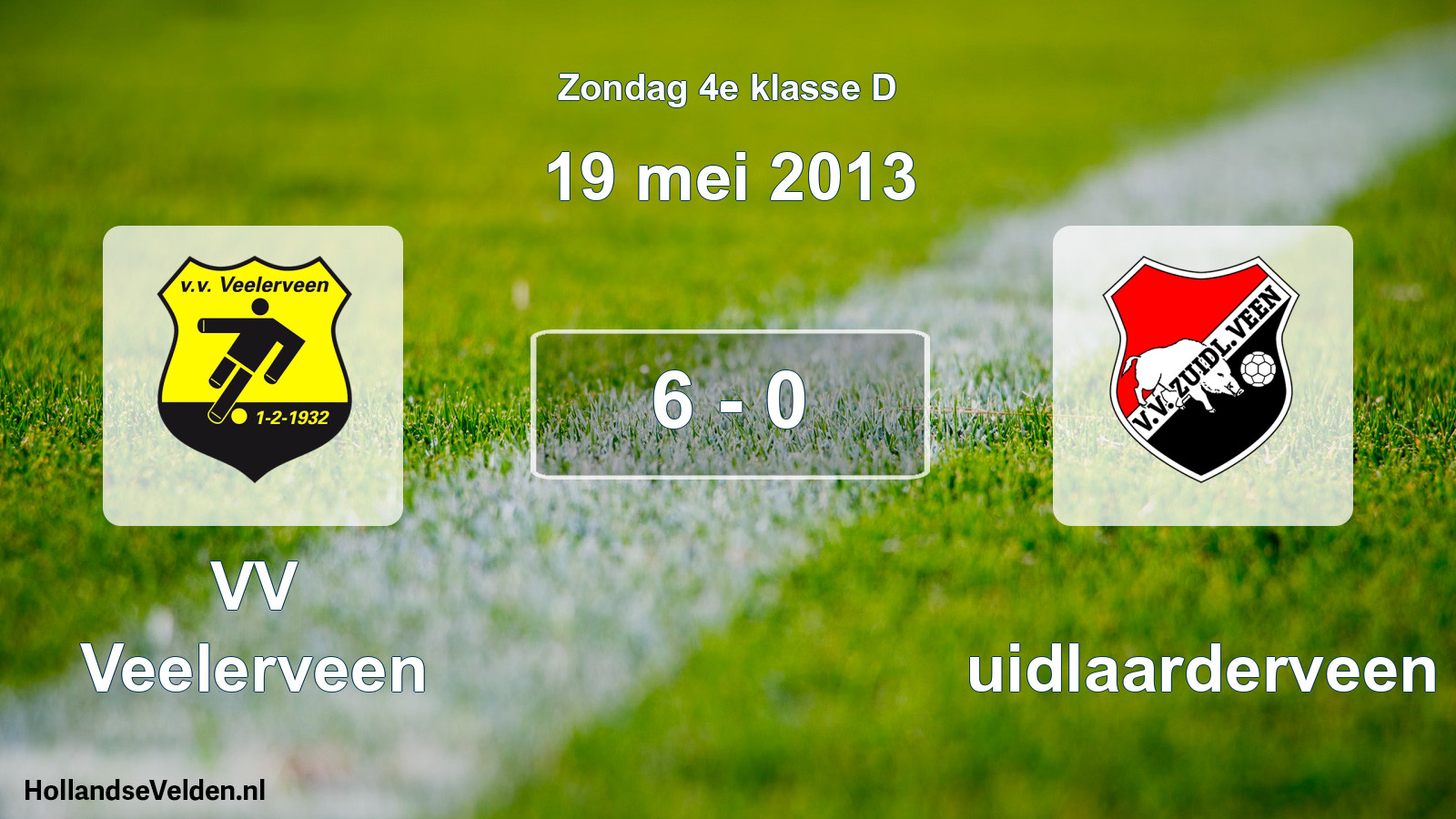 Total number of matches played: VV Veelerveen - Zuidlaarderveen 6 - 0 (19 May 2013)