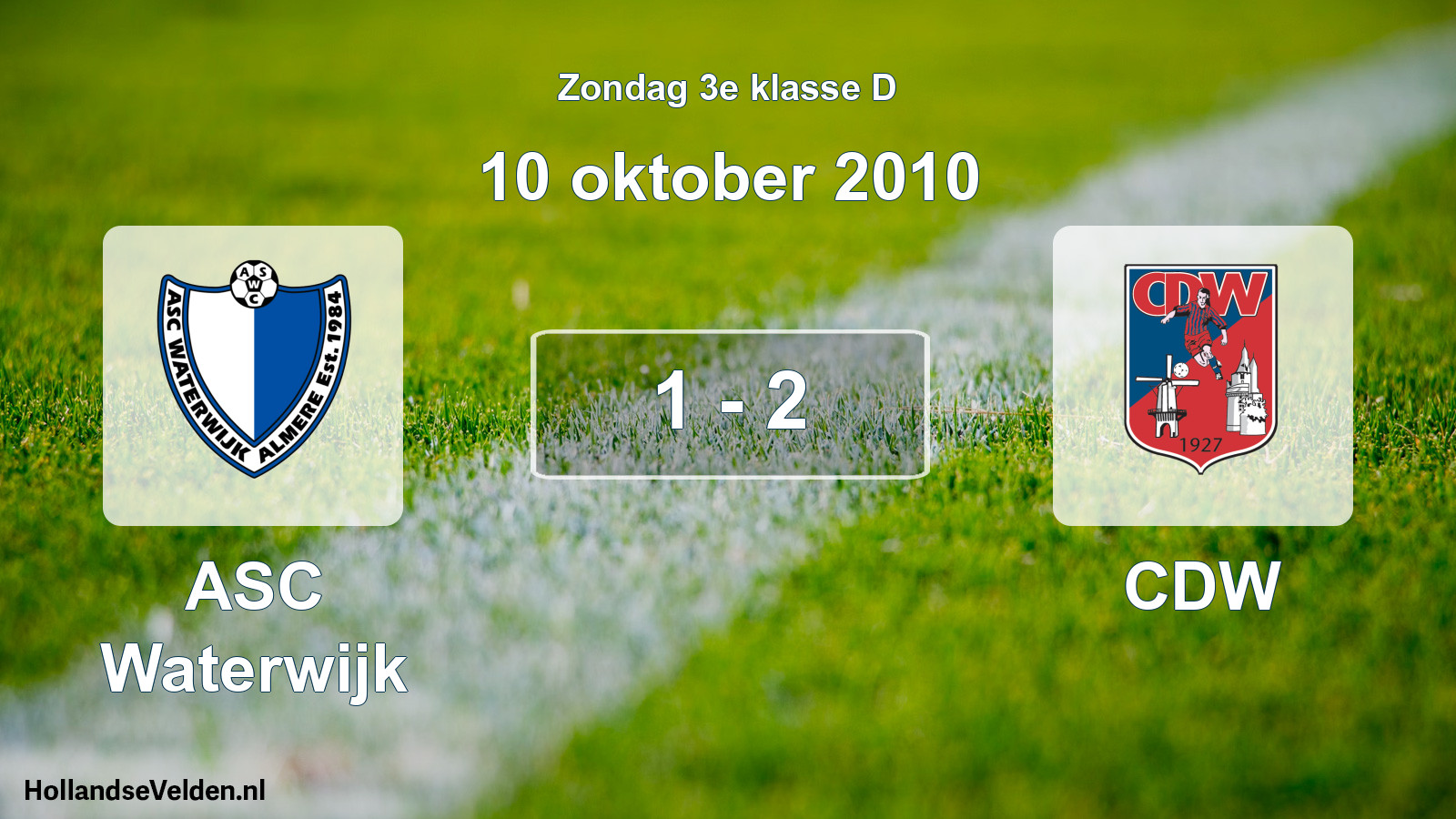 Total number of matches played: ASC Waterwijk - CDW 1 - 2 (10 October 2010)